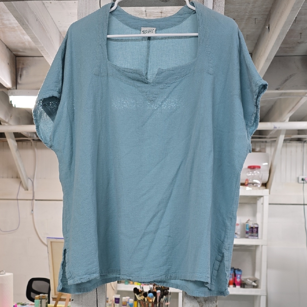 Oh My Gauze! Light Blue Casual Blouse